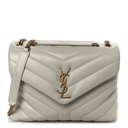 Saint Laurent Calfskin Y Quilted Monogram Small Loulou Chain Satchel Blanc Vintage 1 of 11