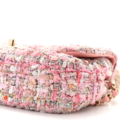 Chanel Tweed Mini Pearl Handle Flap Pink Beige Orange Ecru 10 of 10