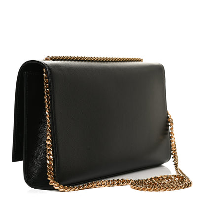 Saint Laurent Grain De Poudre Medium Classic Monogram Kate Satchel Black 2 of 11