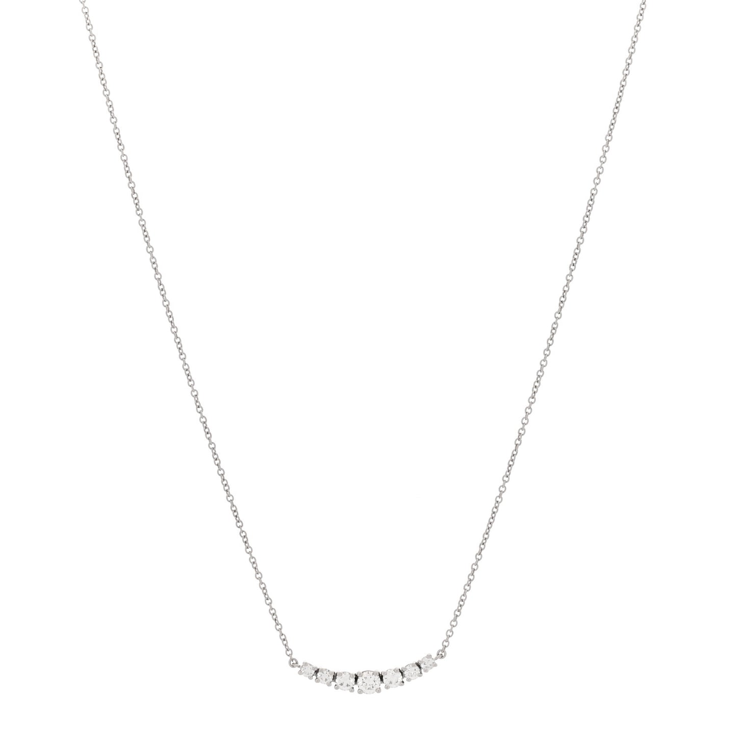 Platinum Diamond Graduated Pendant Necklace