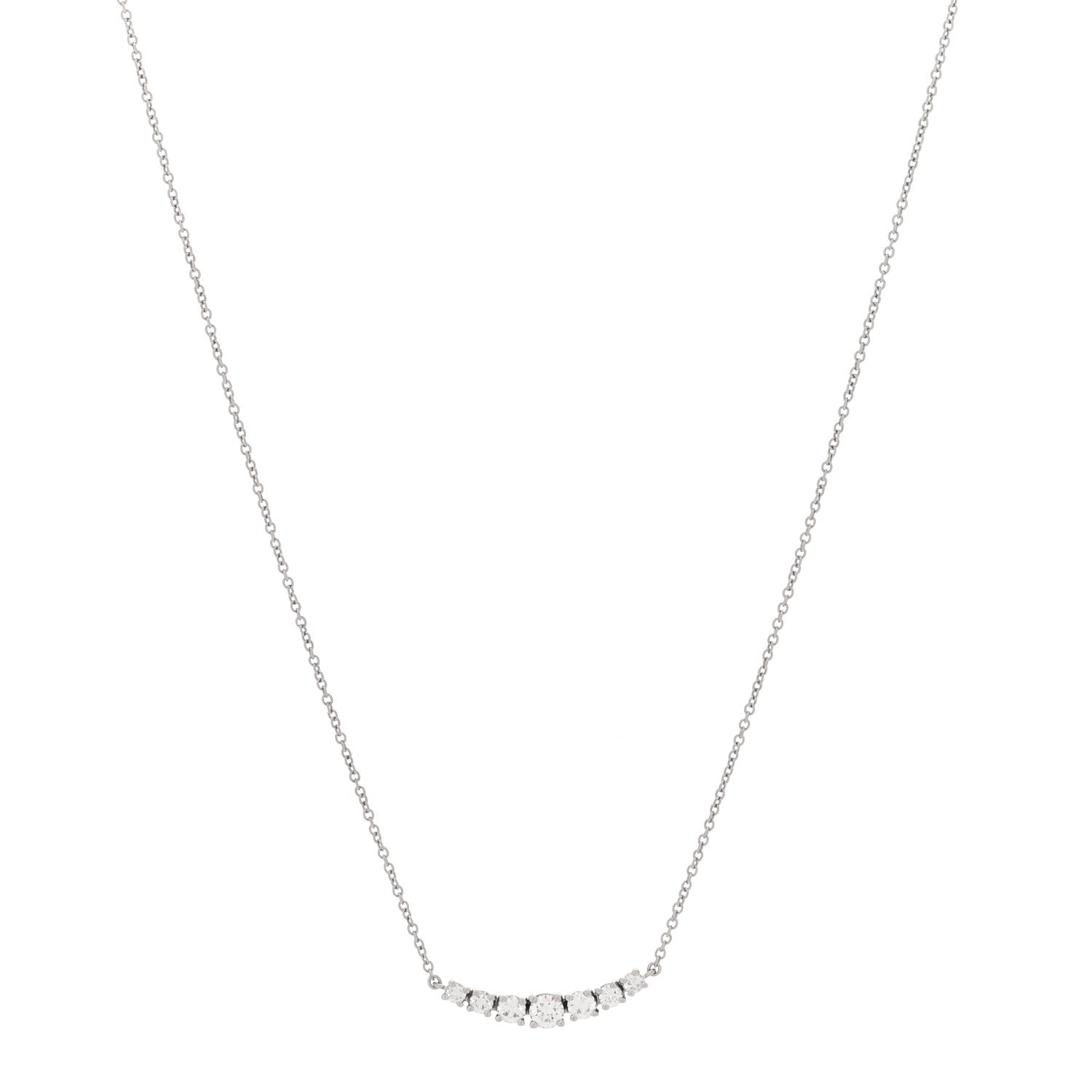 Tiffany Platinum Diamond Graduated Pendant Necklace 1 of 6