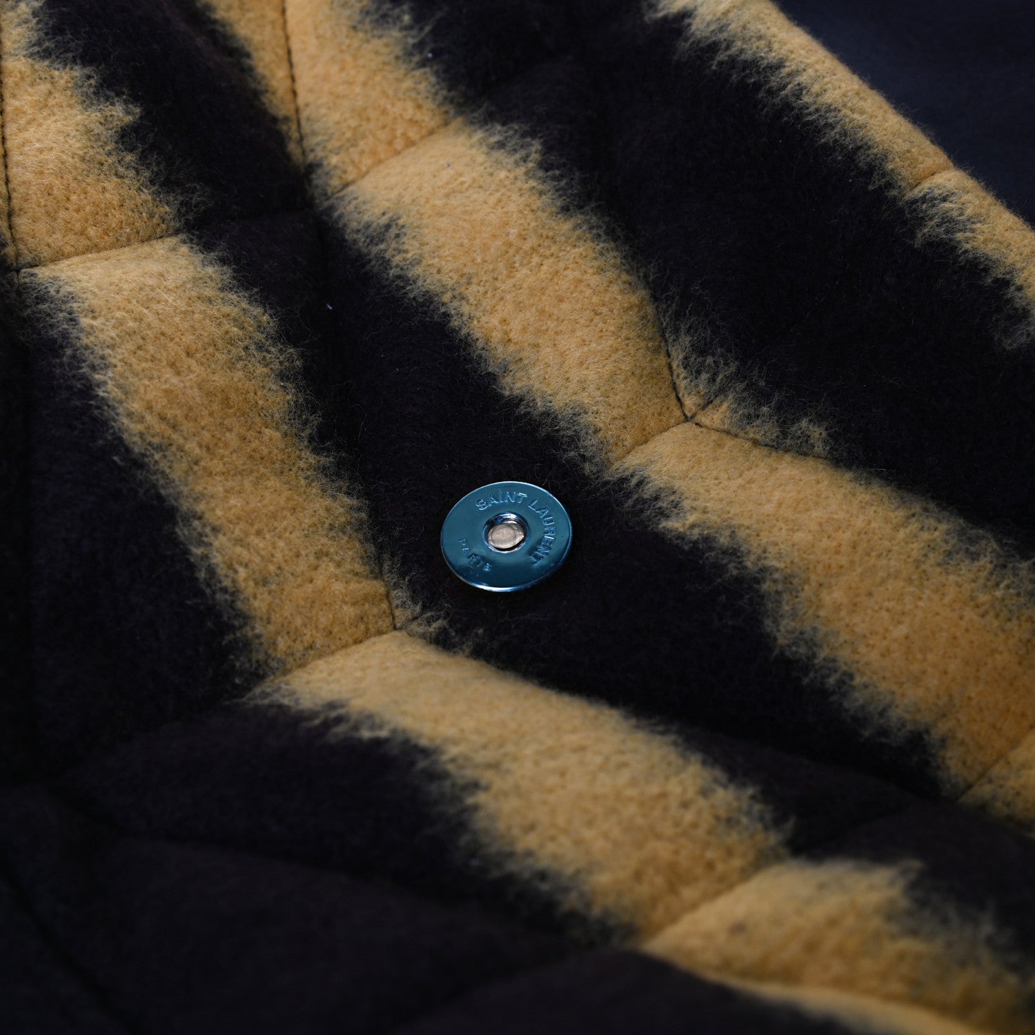 Saint Laurent Tie Dye Wool Quilted Small Loulou Puffer Monogram Chain Satchel Yellow Pacific Blue Dark Pecan 20 of 21