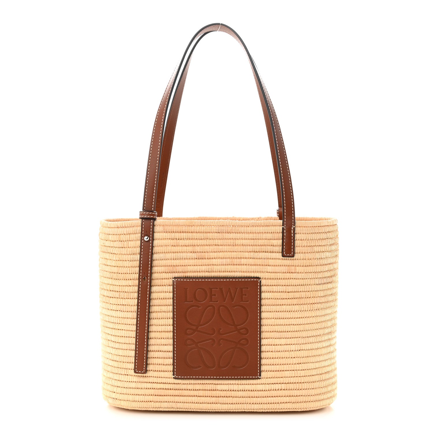 Loewe Raffia Small Square Basket Tote Bag Natural Tan 1 of 9