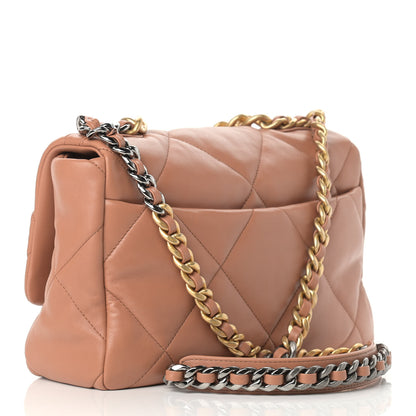 Chanel Lambskin Quilted Large Chanel 19 Flap Brown 3 of 9