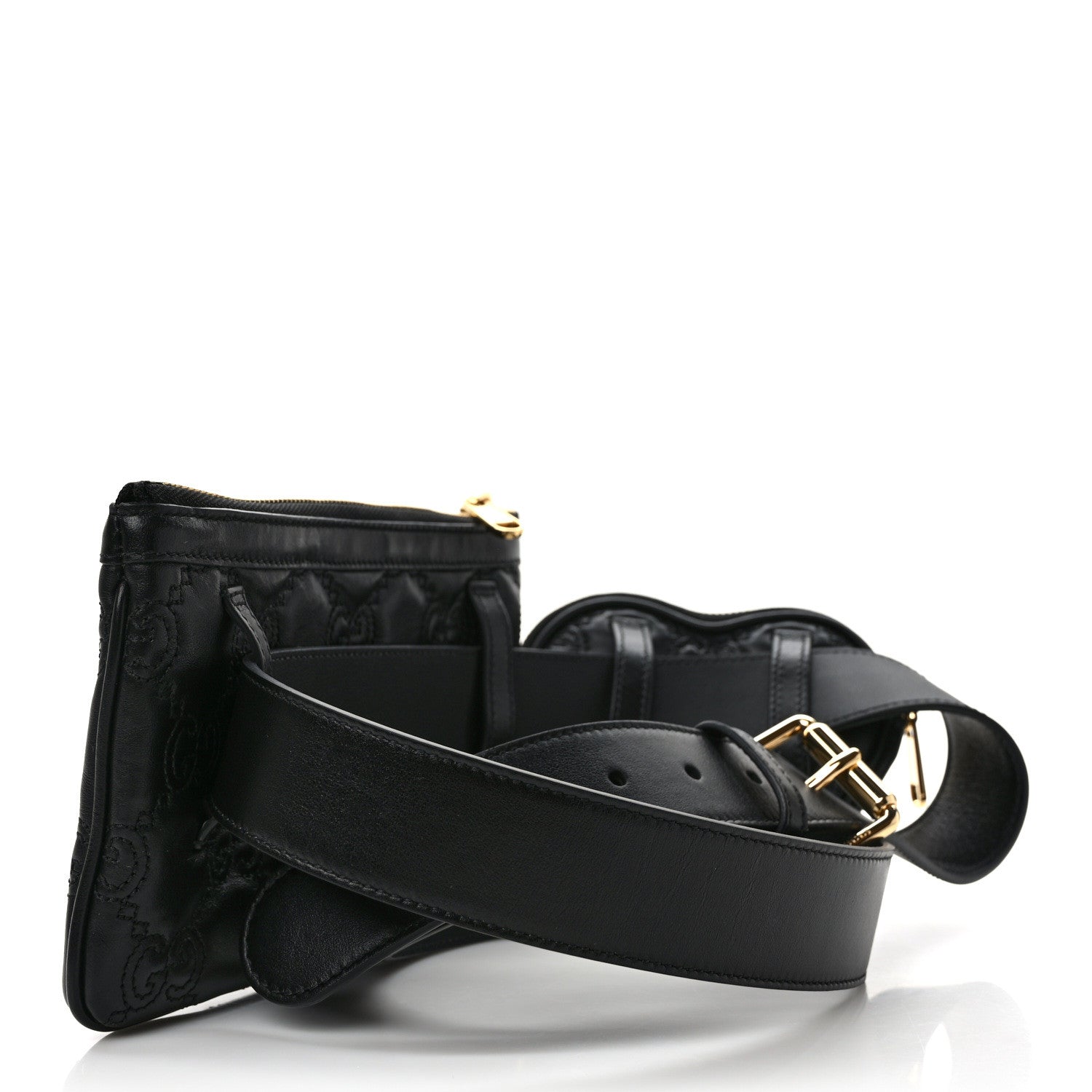 Gucci Calfskin GG Matelasse Utility Belt Bag 110 44 Black 4 of 9
