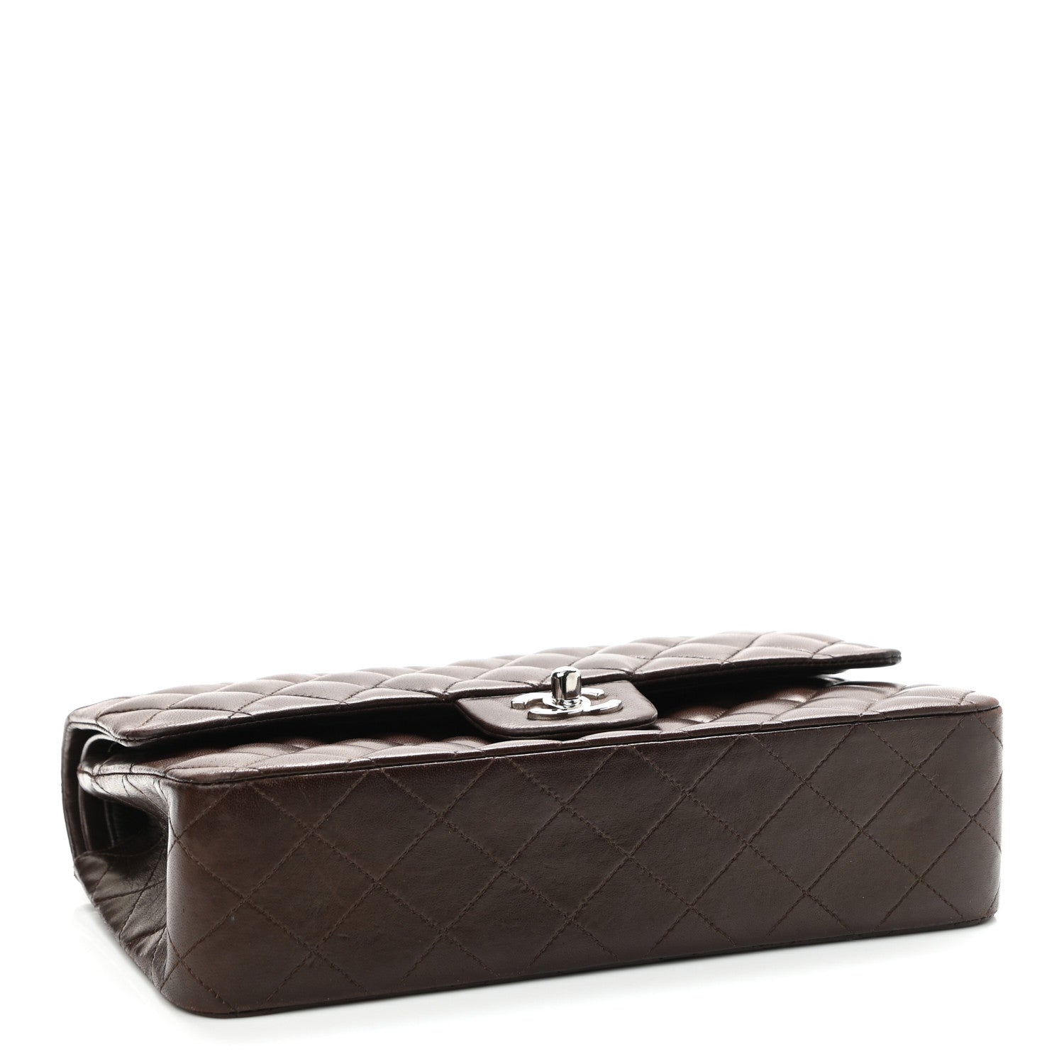 Chanel Lambskin Quilted Medium Double Flap Dark Brown 4 of 11