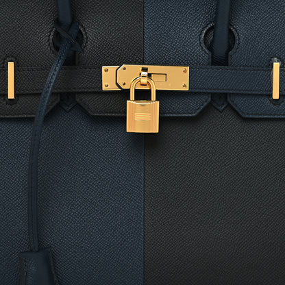 Hermes Epsom Casaque Birkin Sellier 30 Bleu Indigo Black Bleu Frida 8 of 14
