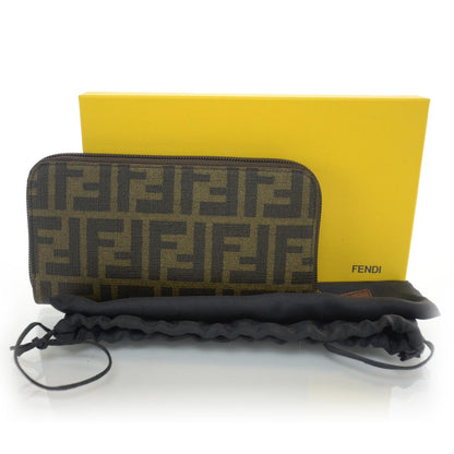 Fendi Zucca Spalmati Zip Around Wallet Tobacco Cioccolato 2 of 6