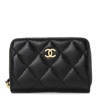 Chanel Caviar Quilted Zip Coin Purse Black 1 of 13