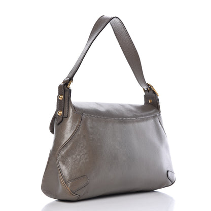 Gucci Calfskin Horsebit Chain Flap Shoulder Bag Grey 3 of 14