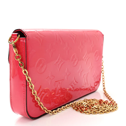 Louis Vuitton Vernis Felicie Pochette Chain Wallet Hot Pink 4 of 11