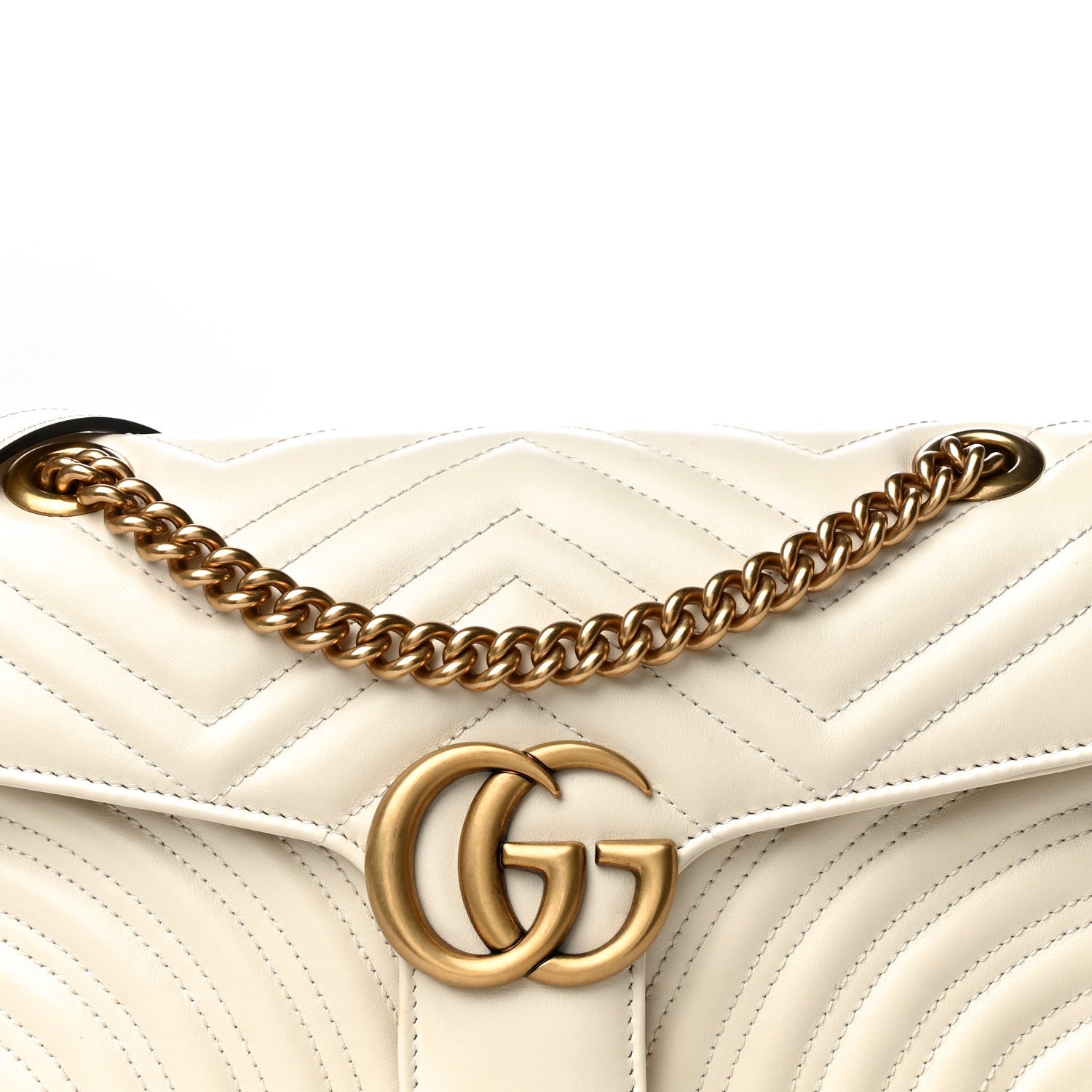 Gucci Calfskin Matelasse Small GG Marmont Shoulder Bag White 17 of 17