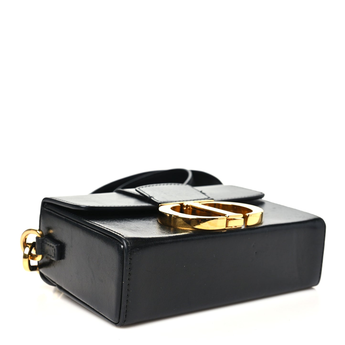 Crackled Lambskin 30 Montaigne Box Bag Black