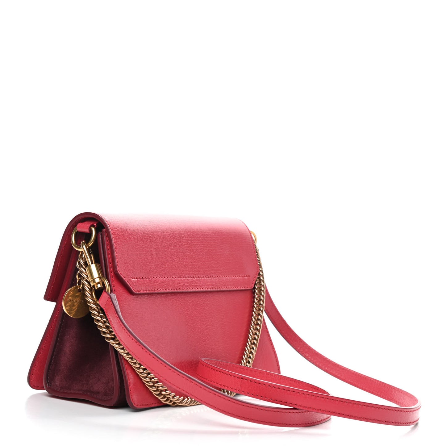Goatskin Suede Small GV3 Shoulder Bag Pink Aubergine