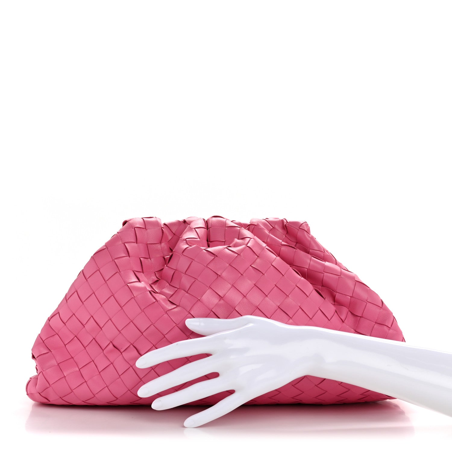 Bottega Veneta Nappa Maxi Intrecciato The Pouch Oversized Clutch Pink 2 of 10