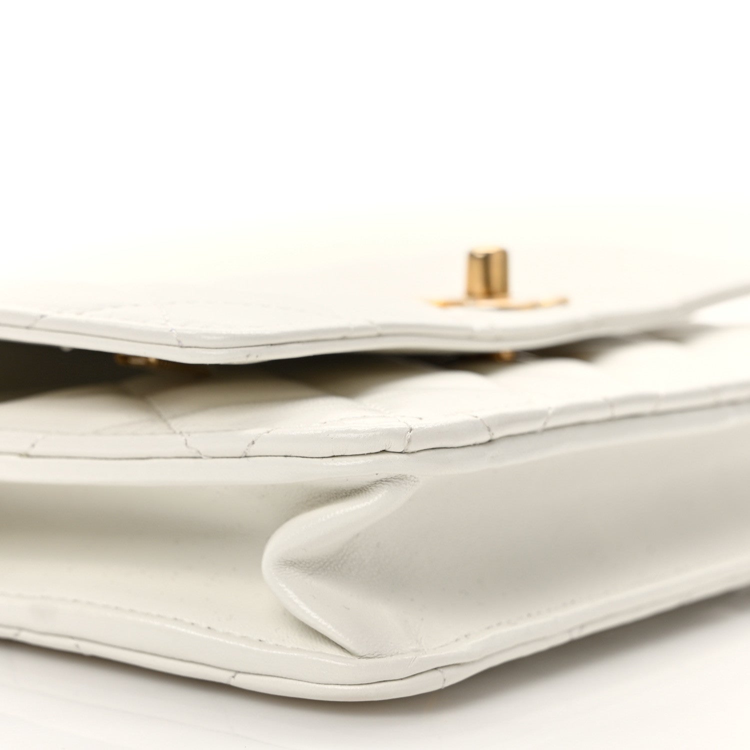 Chanel Lambskin Quilted Pearl Wallet On Chain WOC White 9 of 11