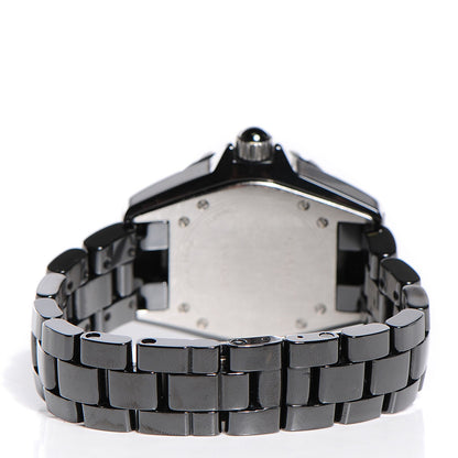 Chanel Stainless Steel Ceramic Diamond Pave Bezel Dial 33mm J12 Quartz Watch Black 4 of 6