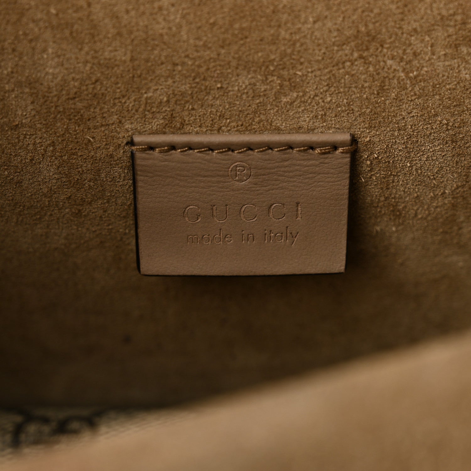 Gucci GG Supreme Monogram Suede Crystal Small Dionysus Shoulder Bag Beige Ebony Taupe 9 of 11