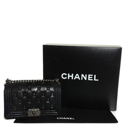 Chanel Goatskin Chesterfield Quilted Medium Celtic Boy Flap Black 5 of 9