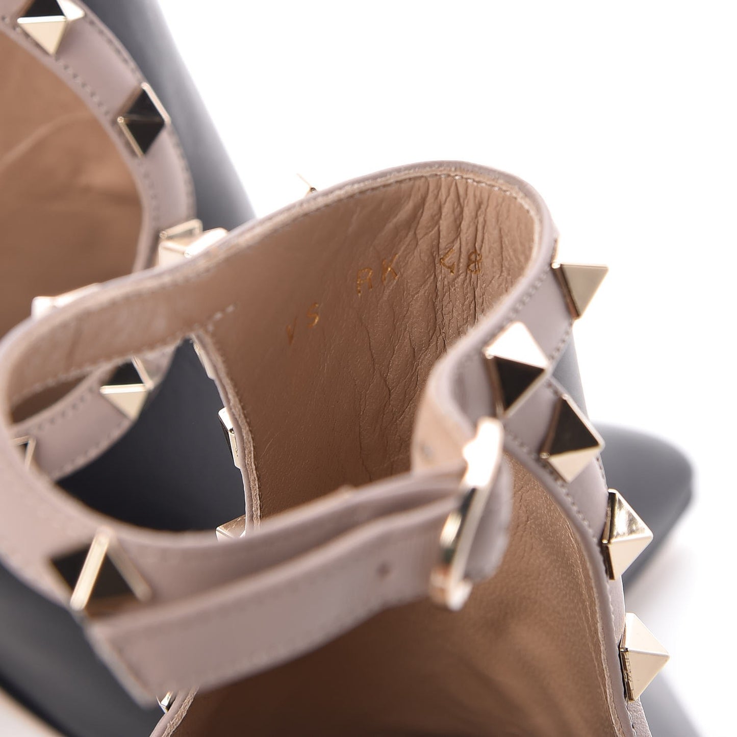 Calfskin Rockstud Open Back Ankle Booties 38.5 Black Poudre