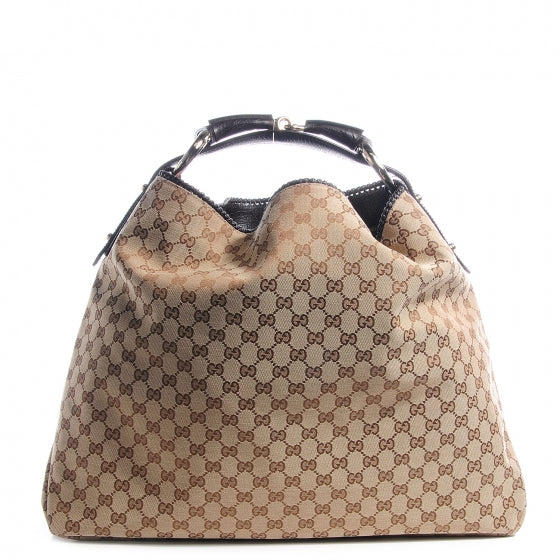 Gucci Monogram Large Horsebit Chain Hobo Brown 1 of 7