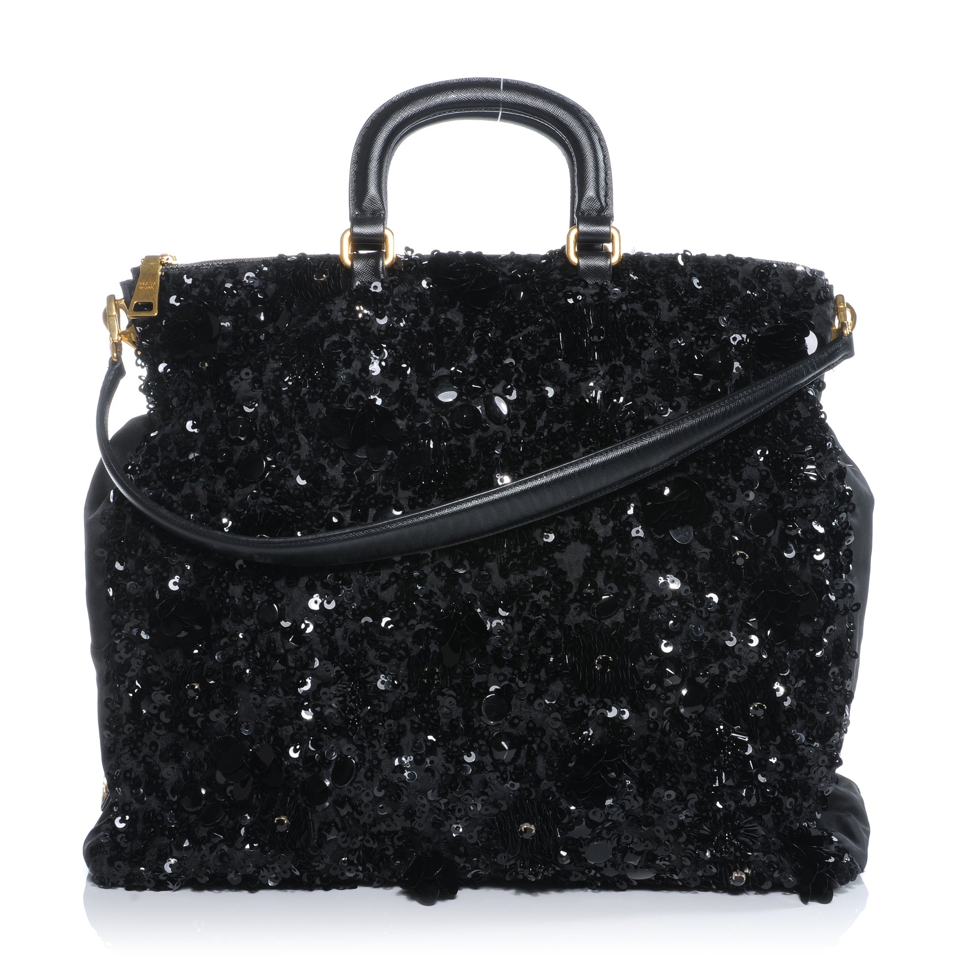 Prada Nylon Sequin Tote Black 1 of 10
