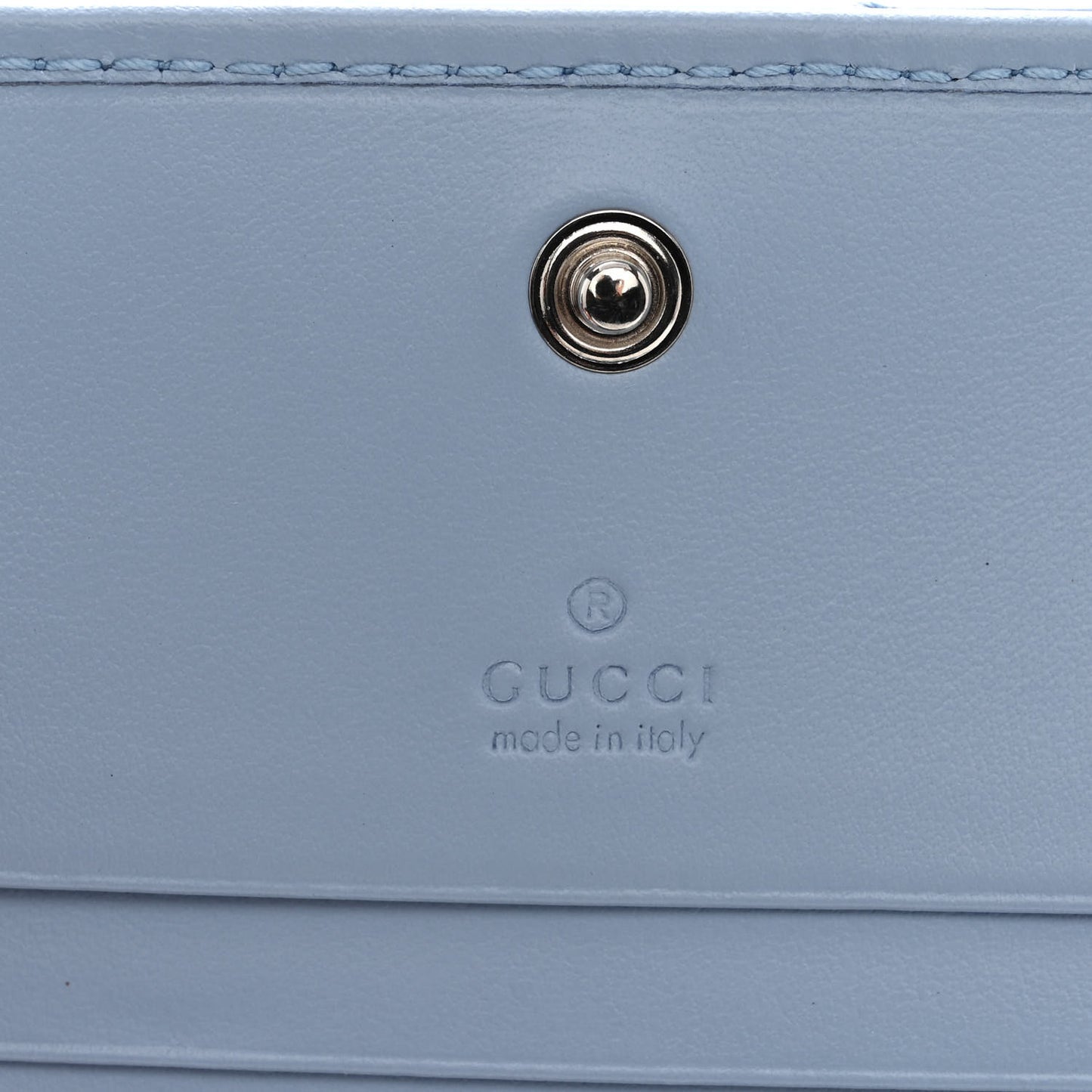Calfskin Matelasse GG Marmont Mini Wallet On Chain Porcelain Light Blue