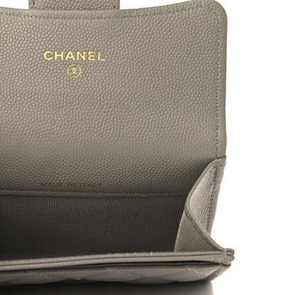 Chanel Caviar Quilted Flap Card Holder Wallet Dark Grey 7 of 8