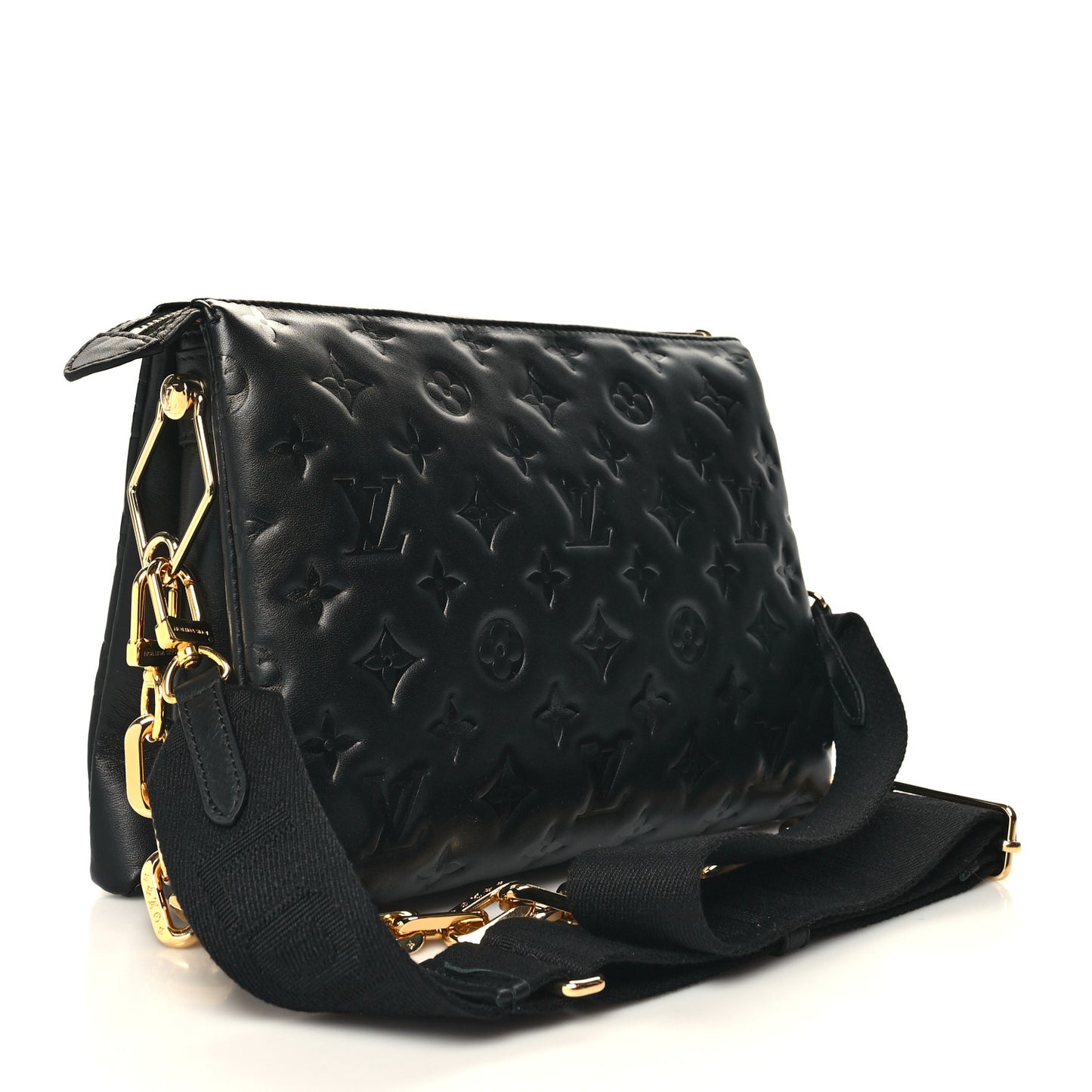 Lambskin Embossed Monogram Coussin PM Black