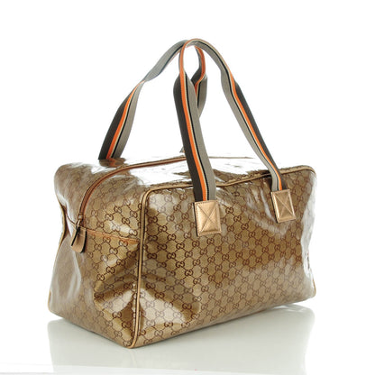 Gucci Crystal Monogram Web Medium Collapsible Carry On Duffle Bronze 3 of 7
