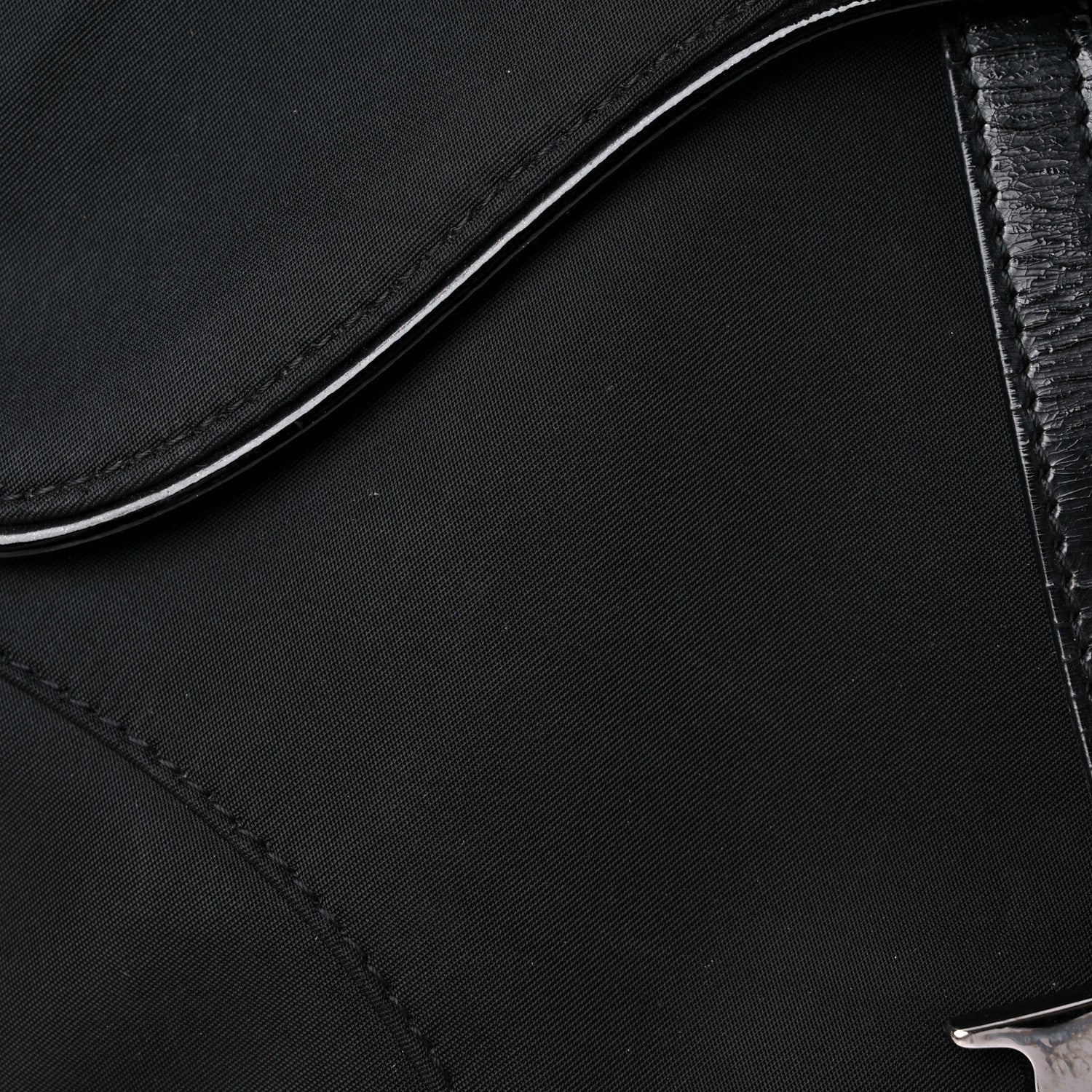 Christian Dior Canvas Patent Calfskin Saddle Bag Black 12 of 17