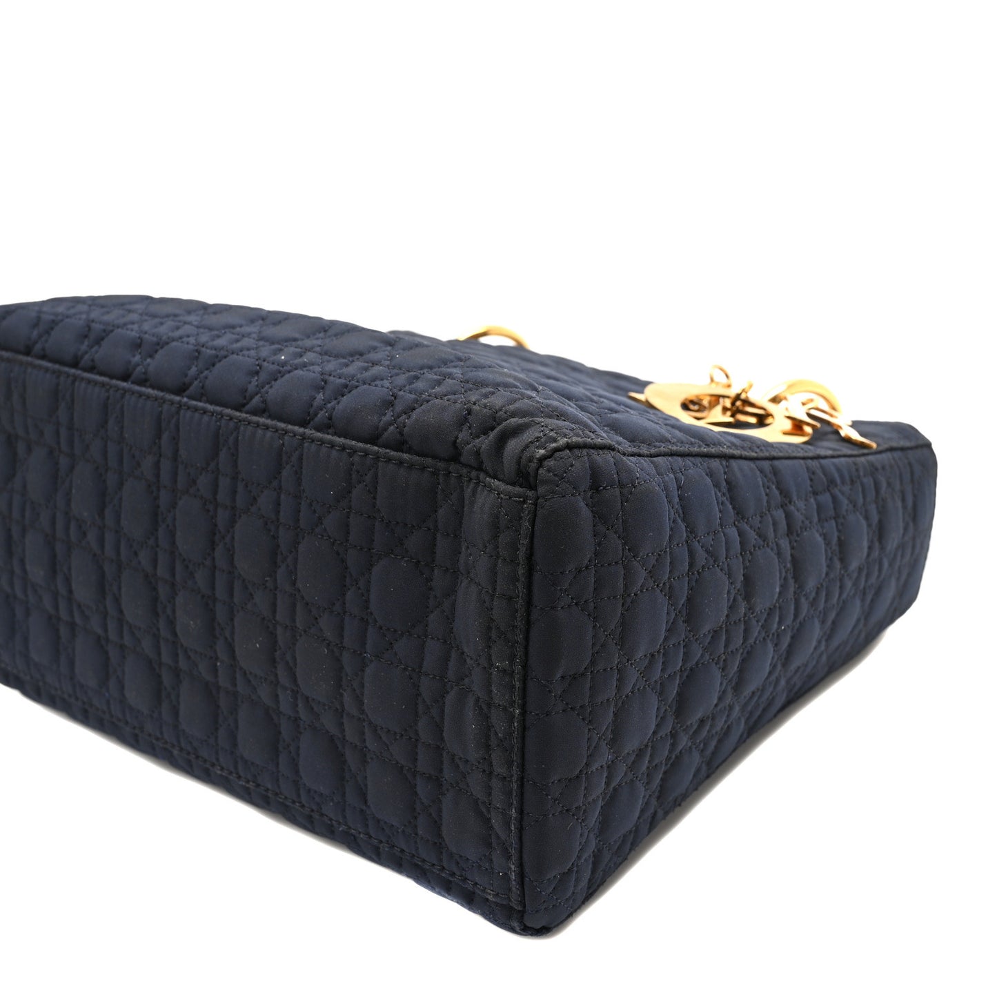 Nylon Cannage Medium Lady Dior Navy Blue