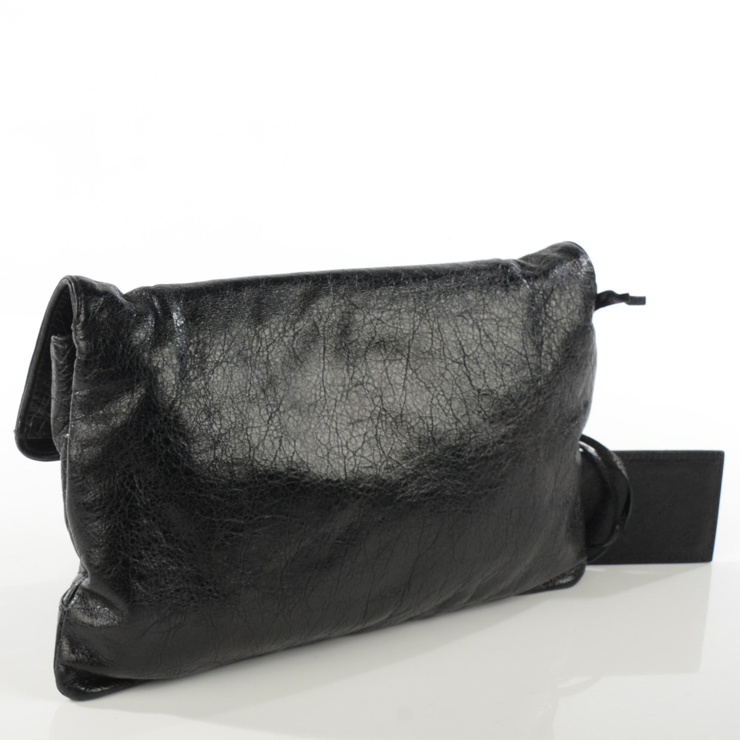 Balenciaga Agneau Classic Hardware Envelope Strap Clutch Black 3 of 11