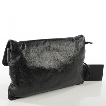 Balenciaga Agneau Classic Hardware Envelope Strap Clutch Black 3 of 11