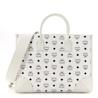 MCM Visetos Large Munchen Tote White 3 of 10