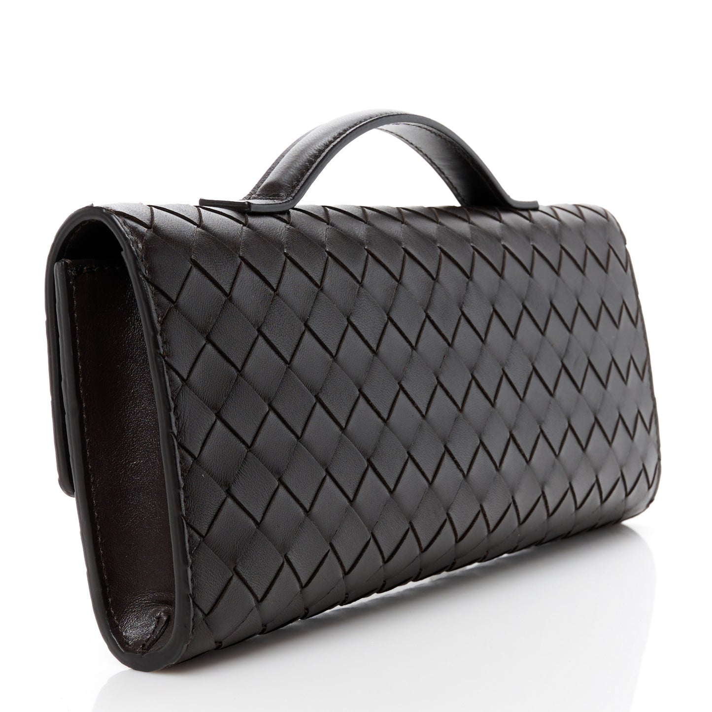 Nappa Intrecciato Long Andiamo Top Handle Clutch Fondant
