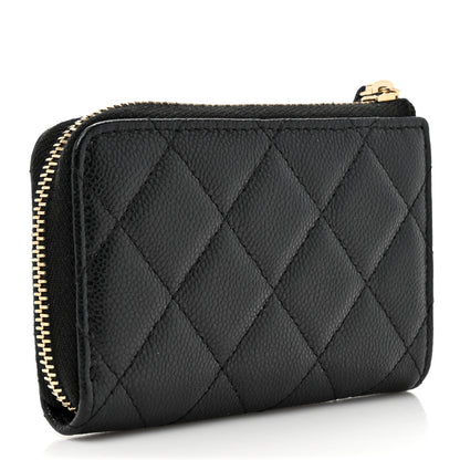 Chanel Caviar Quilted Zipped Key Holder Case Black 3 of 8