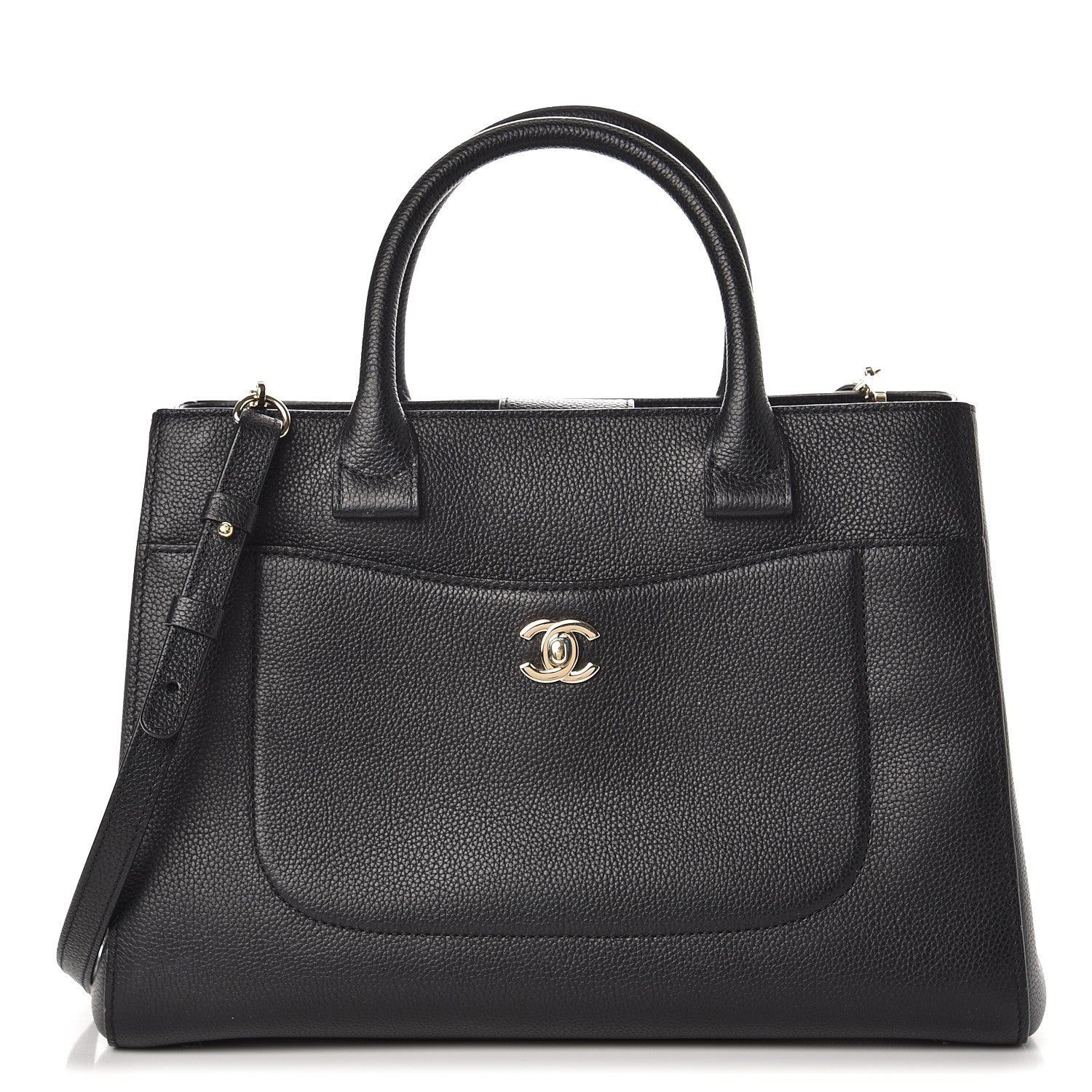 Chanel Grained Calfskin Small Neo Executive Shopper Tote Black 1 of 9