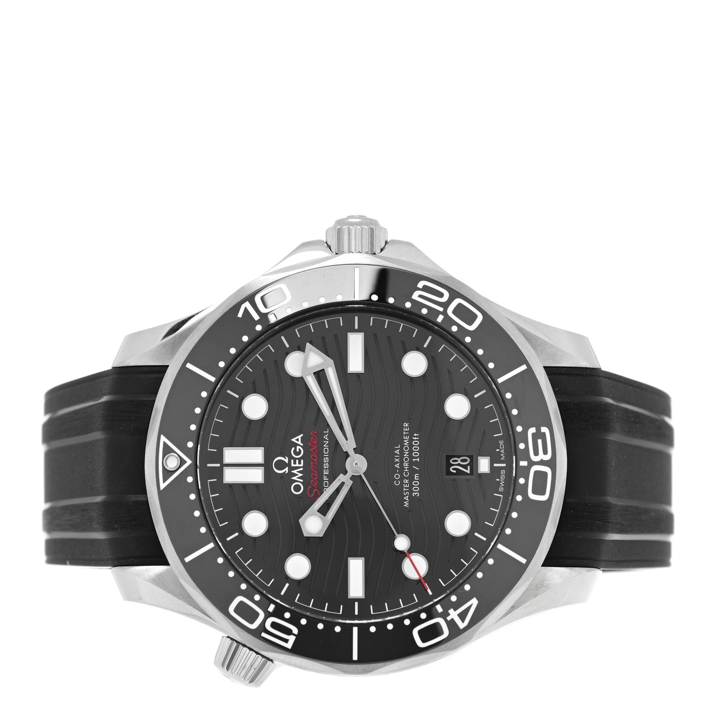 Stainless Steel Rubber 42mm Seamaster Diver 300M Co-Axial Master Chronometer Automatic Watch Black 210.32.42.20.01.001