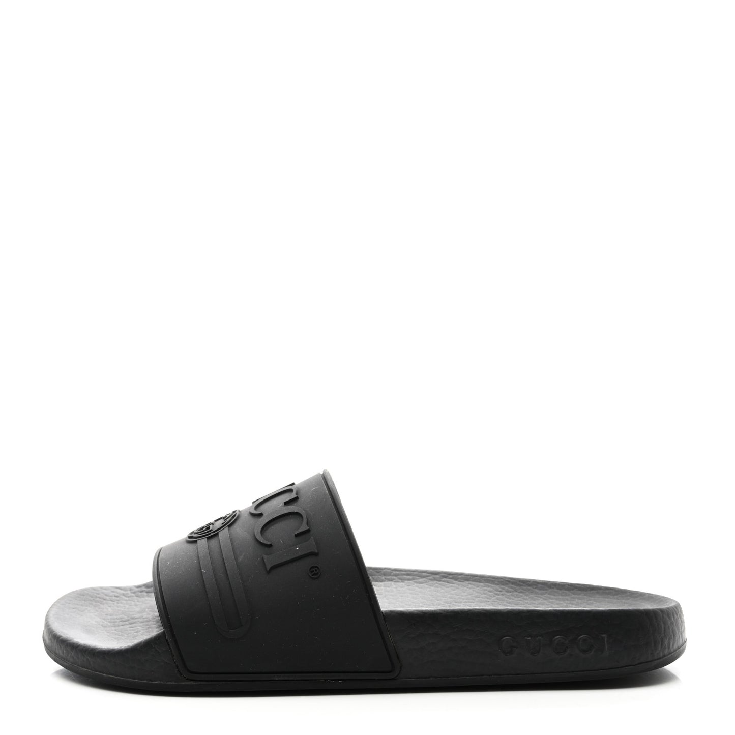 Rubber Womens Logo Slide Sandals 38 Black