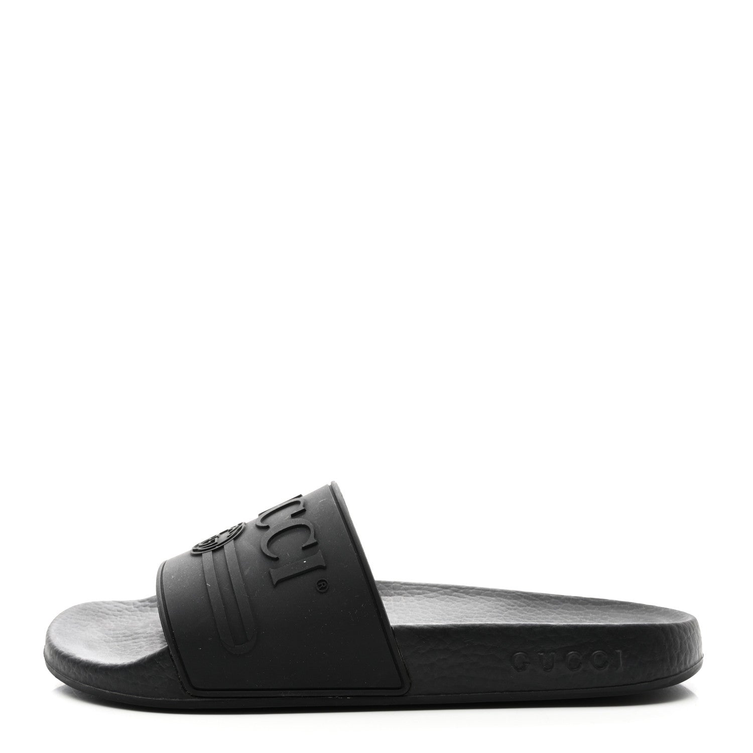 Gucci Rubber Womens Logo Slide Sandals 38 Black 1 of 10
