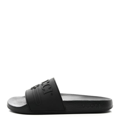 Gucci Rubber Womens Logo Slide Sandals 38 Black 1 of 10