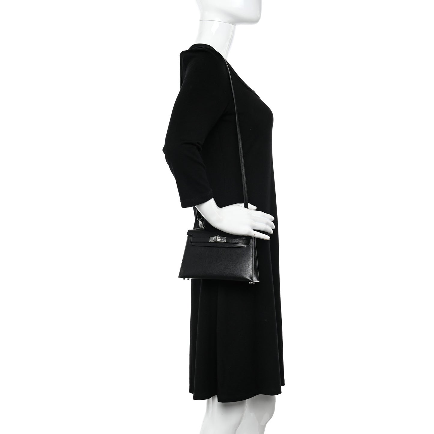 Chevre Chamkila Mini Kelly Sellier 20 Black