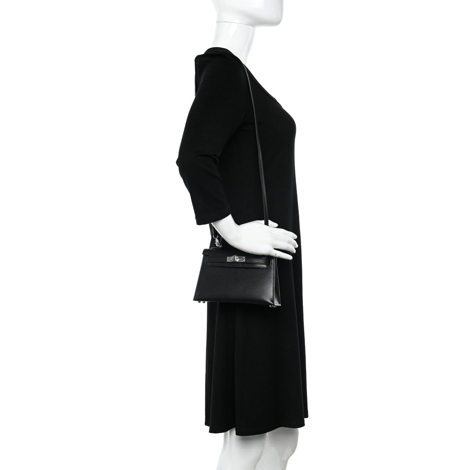 Hermes Chevre Chamkila Mini Kelly Sellier 20 Black 3 of 11