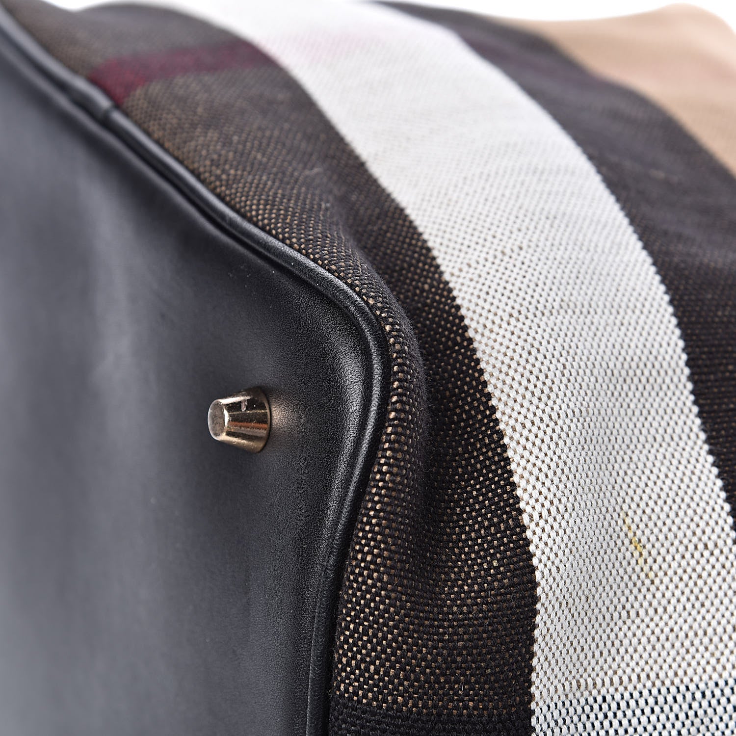 Burberry Canvas Mega Check Medium Ashby Hobo Black 15 of 15