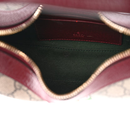 Gucci GG Supreme Monogram Textured Dollar Calfskin Small Ophidia Shoulder Bag Beige Bordeaux 5 of 11