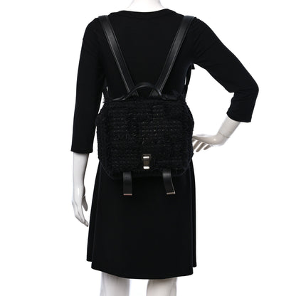 Proenza Schouler Tweed Calfskin Small PS Courier Backpack Black 2 of 8