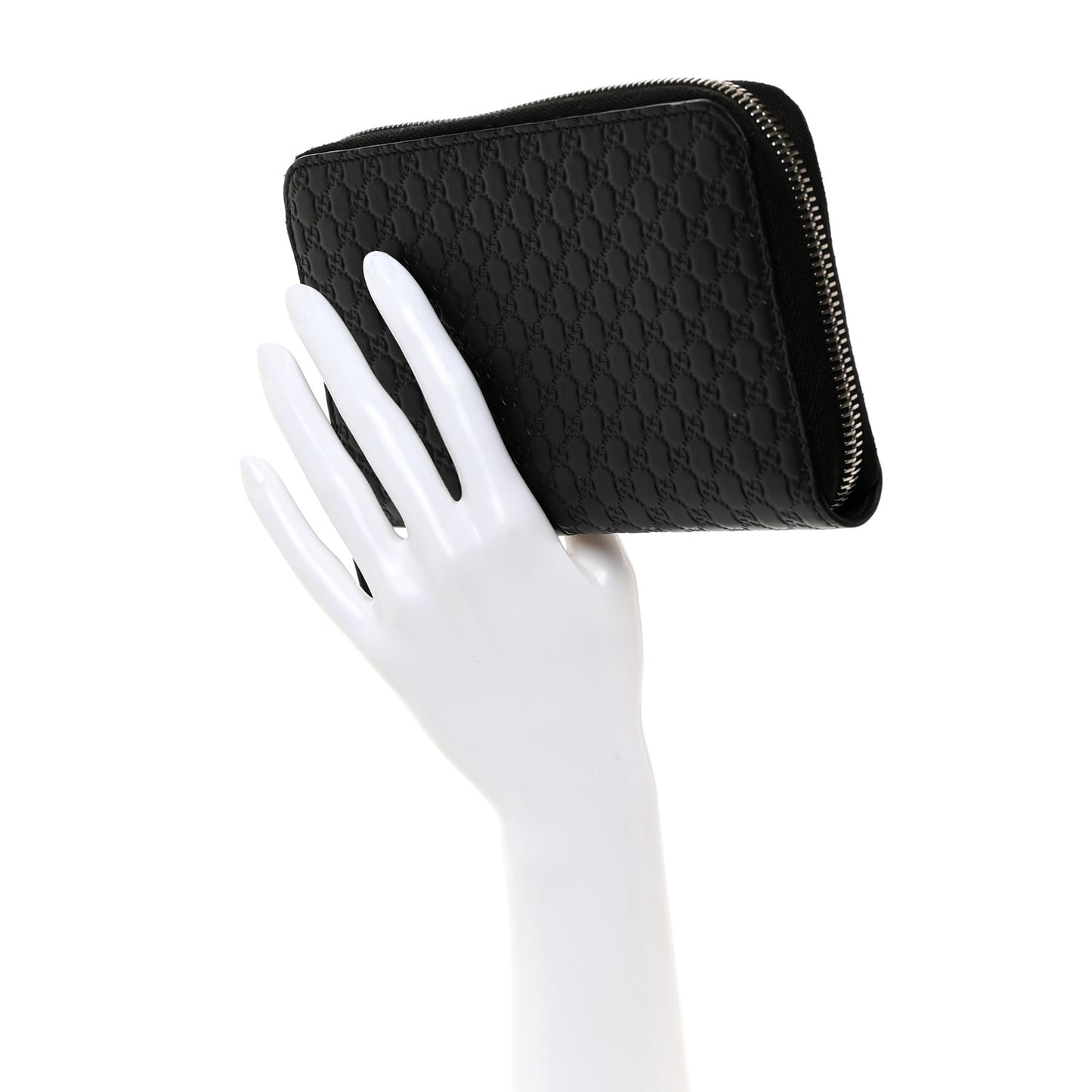 Microguccissima Zip Around Wallet Black