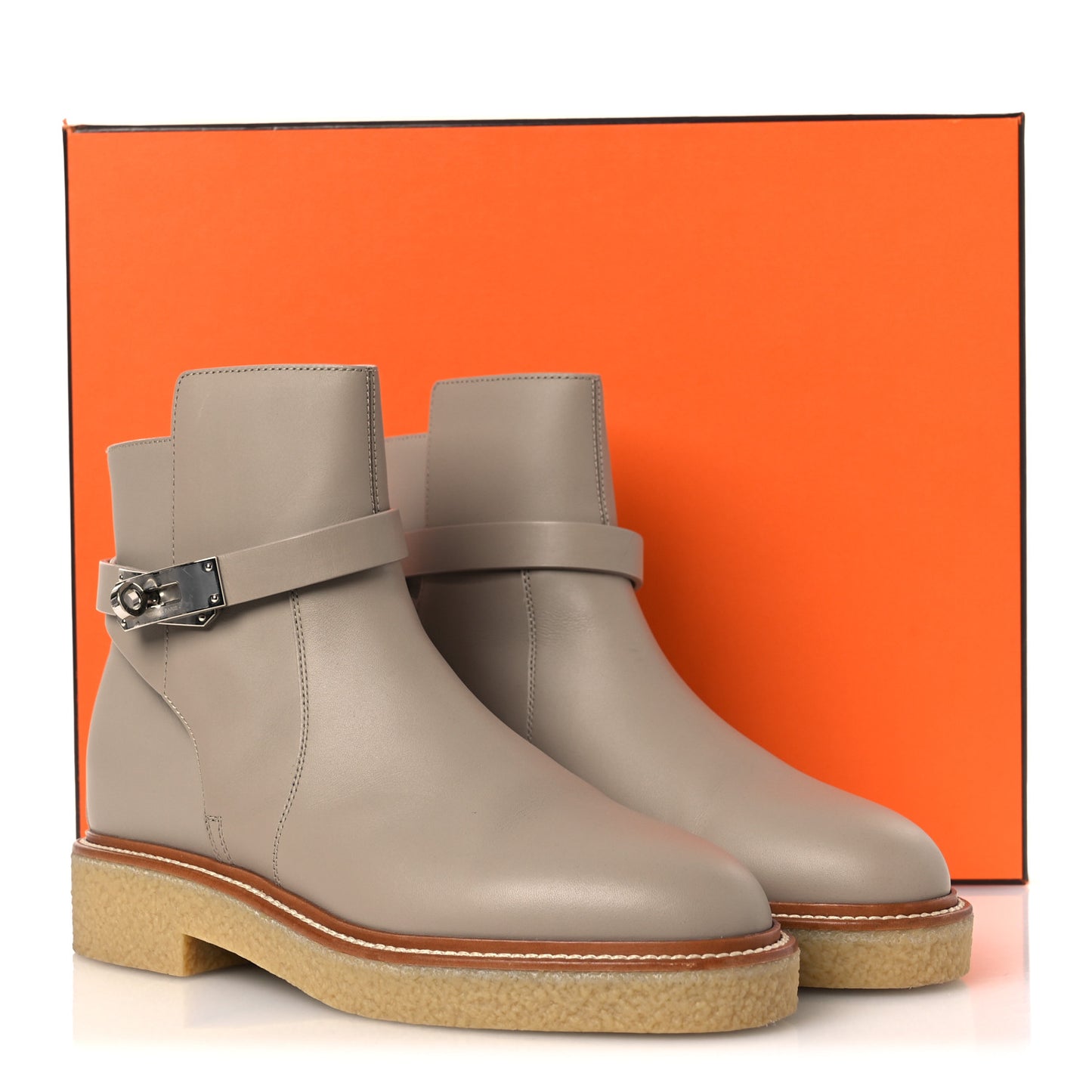Calfskin History Ankle Boots 39 Beige Mastic
