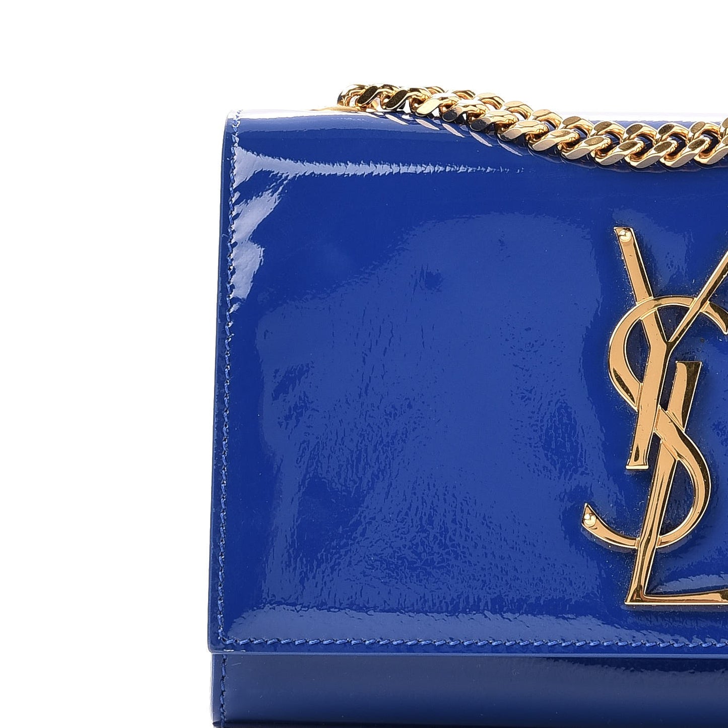 Patent Small Monogram Kate Satchel Royal Blue